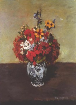 ポール・セザンヌ Painting - デルフトの花瓶のダリア ポール・セザンヌ